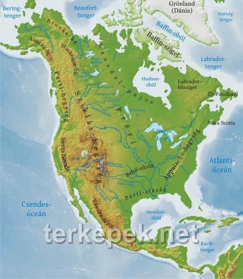 Észak-Amerika domborzata és vizei
